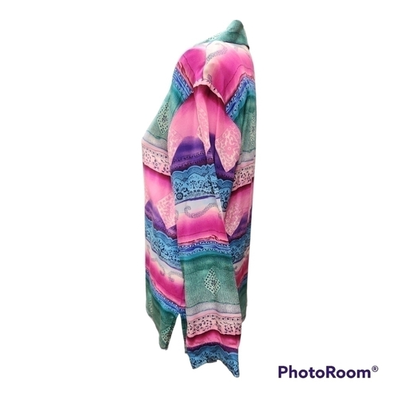 Vtg Corey B Silk shirt oversized tunic - Picture 3 of 8